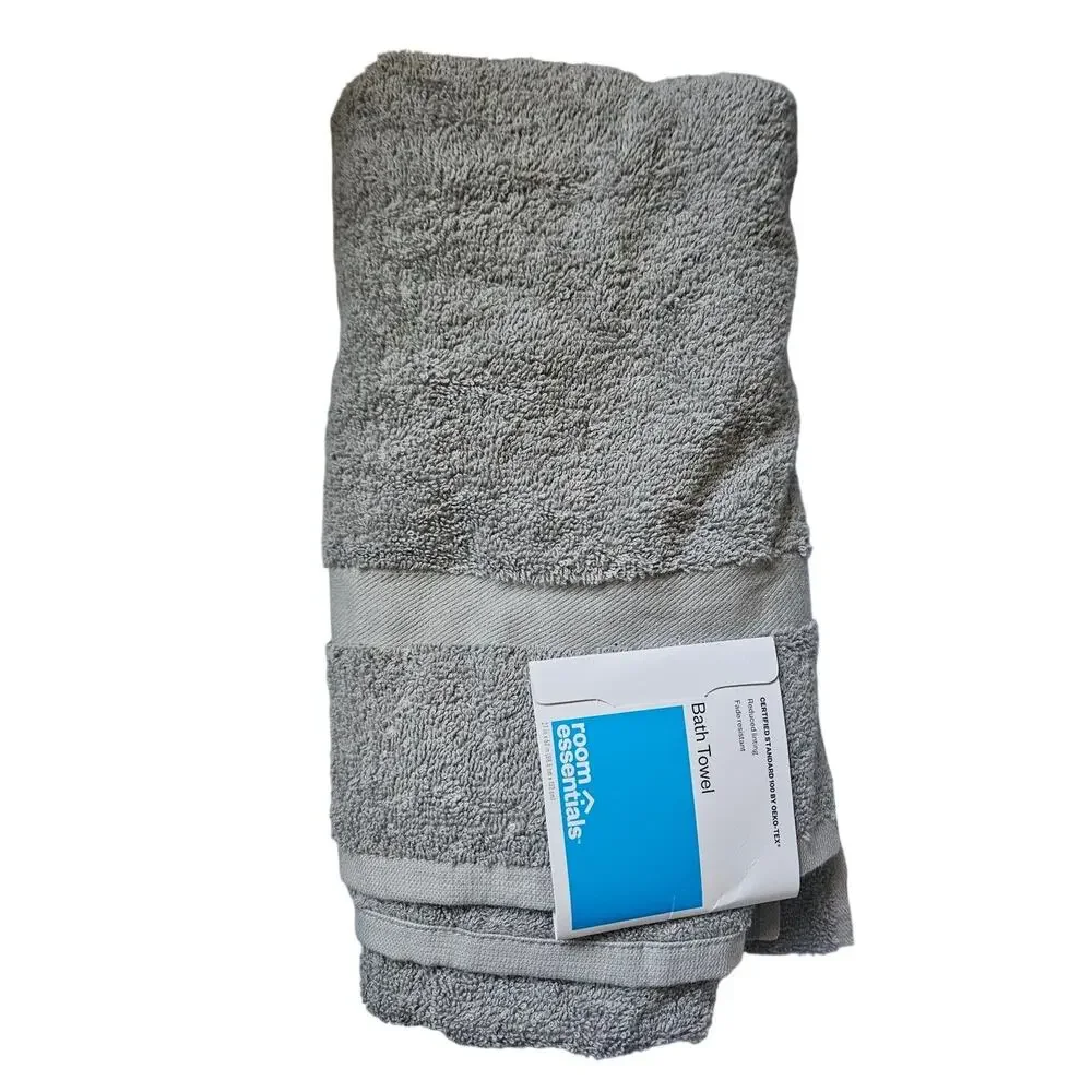 Room Essentials Everyday Bath Towel 27x52  Okeo-Tex Gray Towel